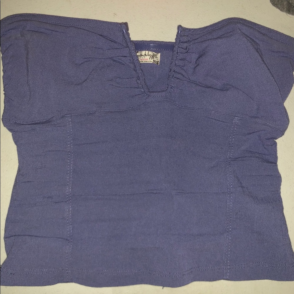 FREE PEOPLE periwinkle cropped tube top